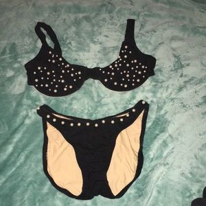 High Cut Bikini with pearls